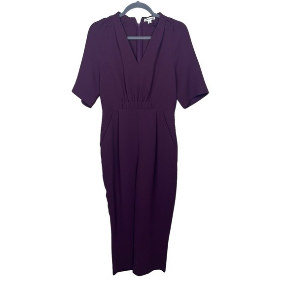 Whistles Devyn Crepe Jumpsuit 6 Burgundy Women’s - Picture 7 of 12